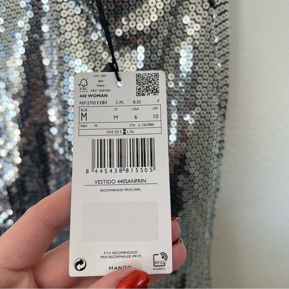 Mango Silver Sequin Mini Dress - Picture 15 of 15